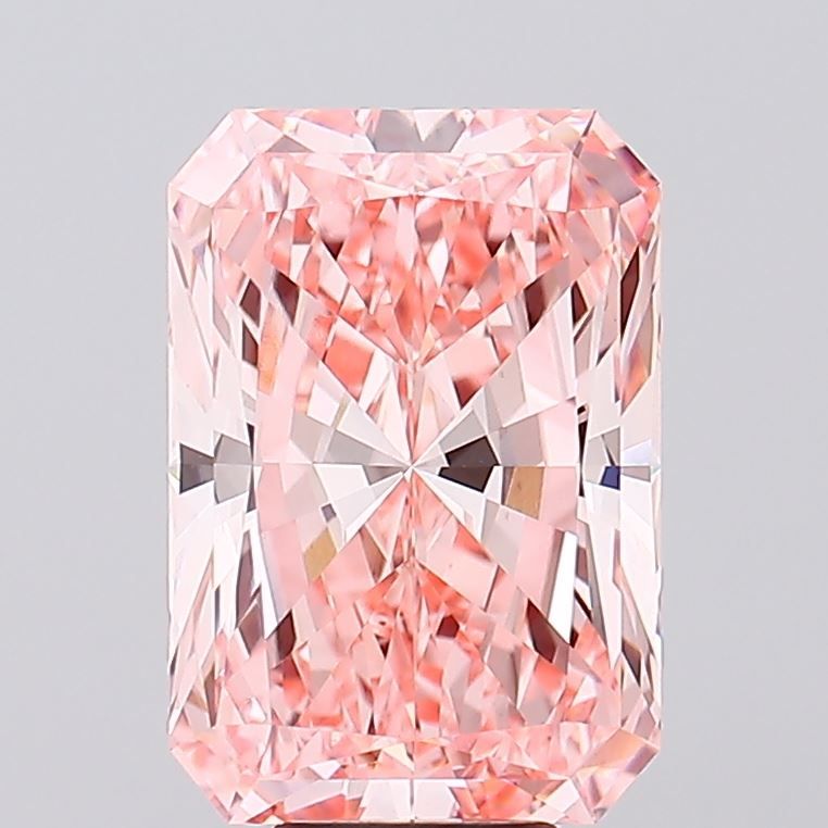 Lab-Grown Radiant Diamond - 7.07 Carats, Fancy Vivid Pink Color, VS1 Clarity - Certified by IGI - Report Number: LG685577457
