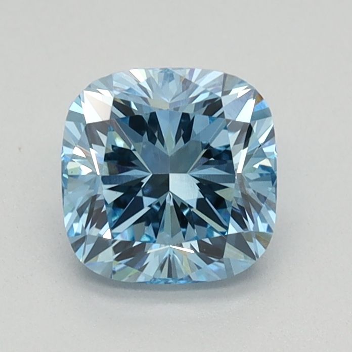 Lab-Grown Cushion Diamond - 0.72 Carats, Fancy Vivid Blue Color, VS1 Clarity - Certified by IGI - Report Number: LG586338189