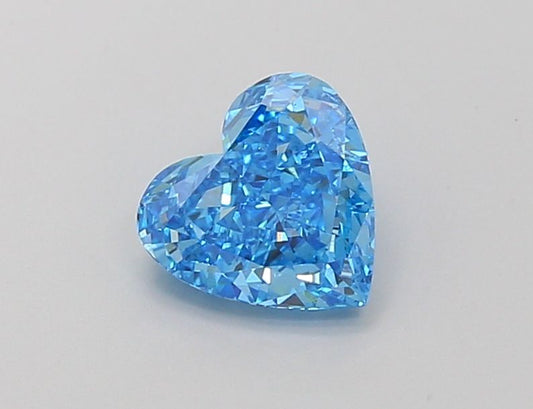 Lab-Grown Heart Diamond - 1.14 Carats, Fancy Vivid Blue Color, VS1 Clarity - Certified by IGI - Report Number: LG663412658