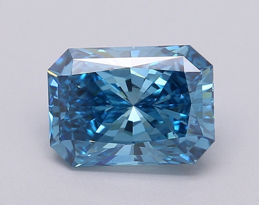 Lab-Grown Radiant Diamond - 2.04 Carats, Fancy Vivid Blue Color, VVS2 Clarity - Certified by IGI - Report Number: LG611390183