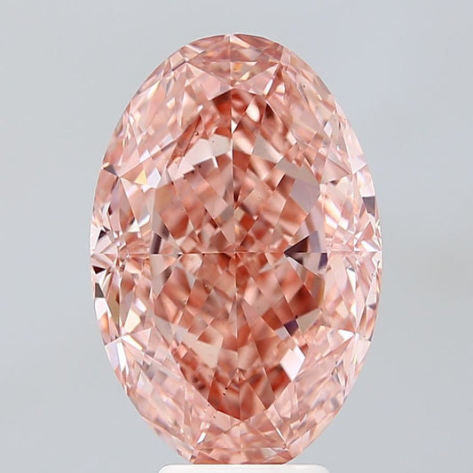 Lab-Grown Oval Diamond - 7.02 Carats, Fancy Vivid Pink Color, VS2 Clarity - Certified by IGI - Report Number: LG689519573