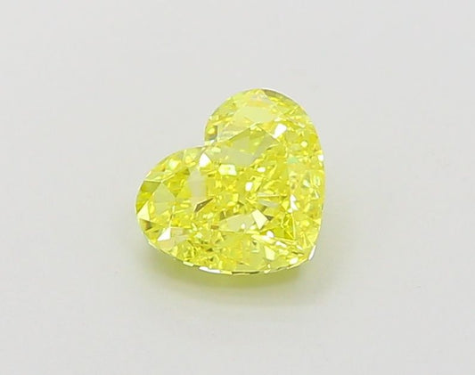 Lab-Grown Heart Diamond - 1.01 Carats, Fancy Vivid Yellow Color, VS1 Clarity - Certified by IGI - Report Number: LG660440332