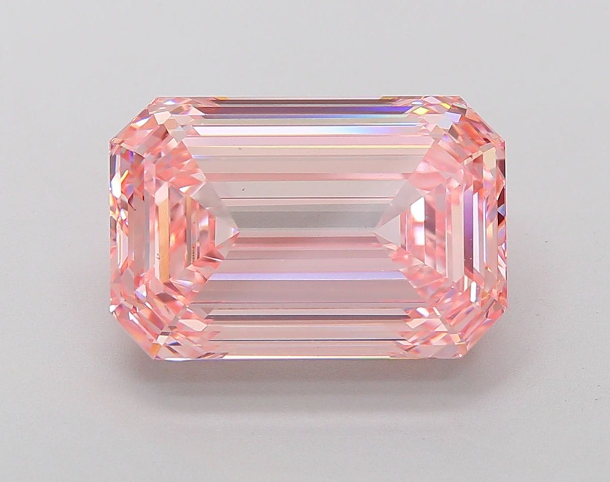 Lab-Grown Emerald Diamond - 4.06 Carats, Fancy Intense Pink Color, VS1 Clarity - Certified by IGI - Report Number: LG647449026