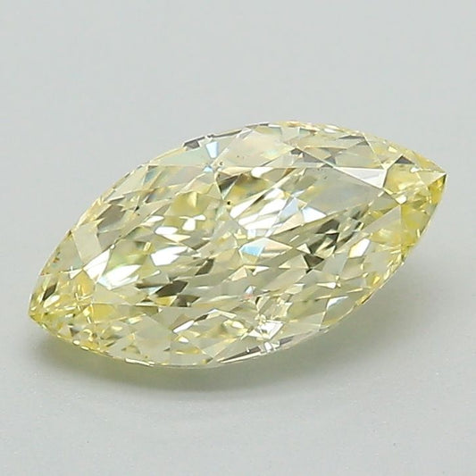 Lab-Grown Marquise Diamond - 1.07 Carats, Fancy Yellow Color, VS2 Clarity - Certified by IGI - Report Number: LG614399868