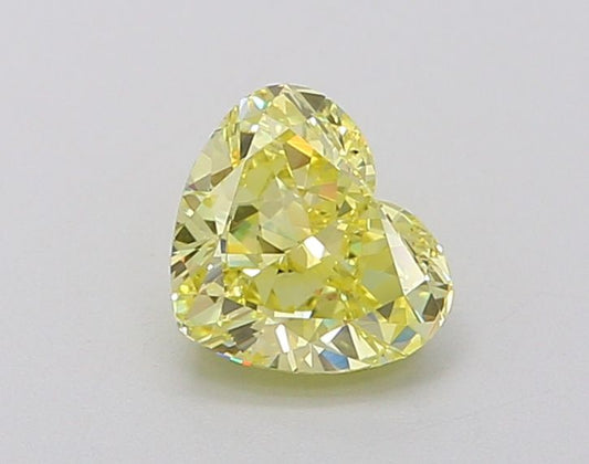 Lab-Grown Heart Diamond - 1.01 Carats, Fancy Intense Yellow Color, VS1 Clarity - Certified by IGI - Report Number: LG634494140