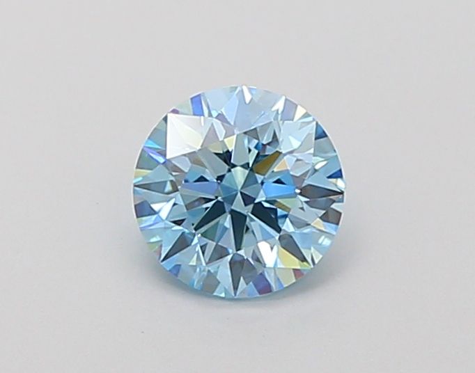 Lab-Grown Round Diamond - 0.72 Carats, Fancy Vivid Blue Color, VS1 Clarity - Certified by IGI - Report Number: LG663404220