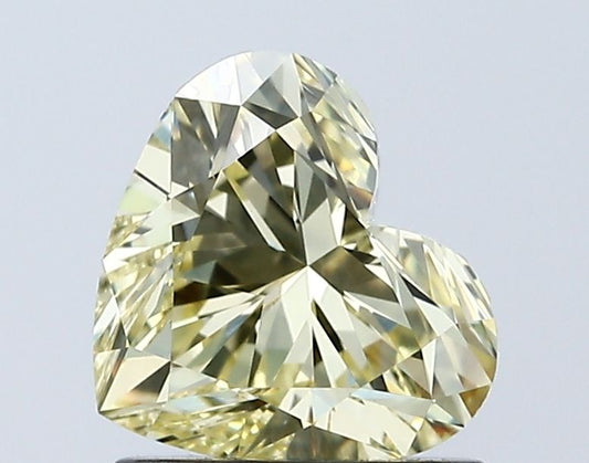 Lab-Grown Heart Diamond - 1.08 Carats, Fancy Intense Yellow Color, VVS2 Clarity - Certified by IGI - Report Number: LG671438963