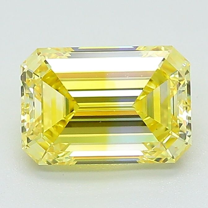 Lab-Grown Emerald Diamond - 1.46 Carats, Fancy Vivid Yellow Color, VVS2 Clarity - Certified by IGI - Report Number: LG657439090