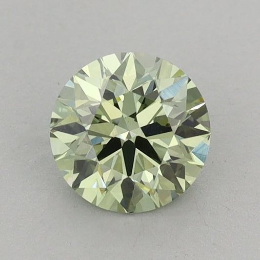 Lab-Grown Round Diamond - 0.81 Carats, Fancy Intense Green Color, VS1 Clarity - Certified by IGI - Report Number: LG677536244