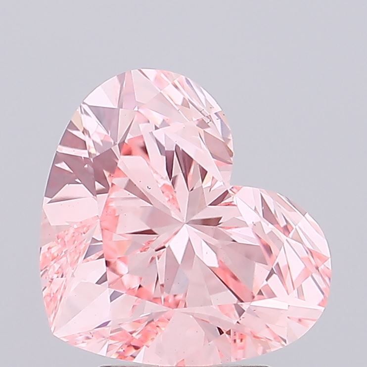 Lab-Grown Heart Diamond - 3.05 Carats, Fancy Vivid Pink Color, VS1 Clarity - Certified by IGI - Report Number: LG689542137