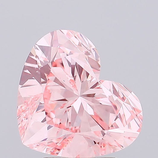 Lab-Grown Heart Diamond - 3.05 Carats, Fancy Vivid Pink Color, VS1 Clarity - Certified by IGI - Report Number: LG689542137