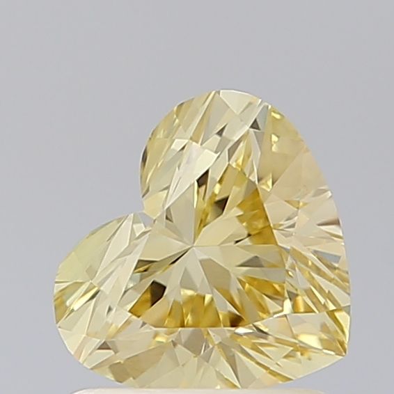 Lab-Grown Heart Diamond - 1.0 Carats, Fancy Intense Yellow Color, VS1 Clarity - Certified by IGI - Report Number: LG637469698