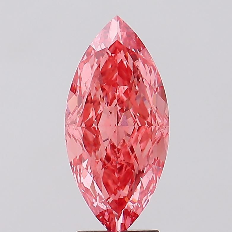 Lab-Grown Marquise Diamond - 4.02 Carats, Fancy Vivid Pink Color, VS1 Clarity - Certified by IGI - Report Number: LG629494175