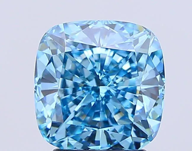 3.04ct Cushion modified Lab Grown Diamond (Colour Fancy Vivid Blue, Clarity VS1, IGI Certified)