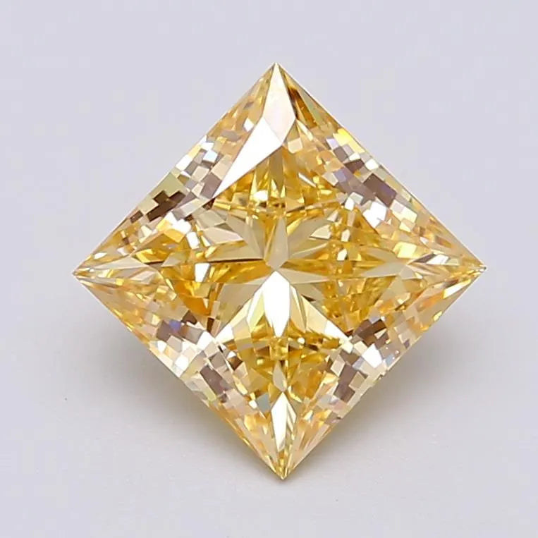 3.00ct Princess Lab Grown Diamond (Colour Fancy Intense Yellow, Clarity VS1, IGI Certified)