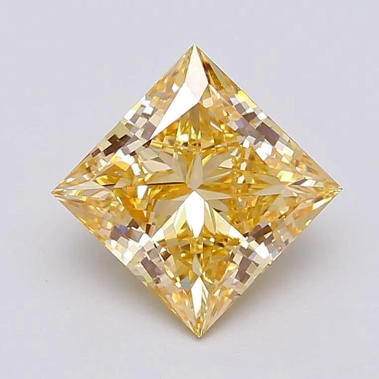 3.00ct Princess Lab Grown Diamond (Colour Fancy Intense Yellow, Clarity VS1, IGI Certified)