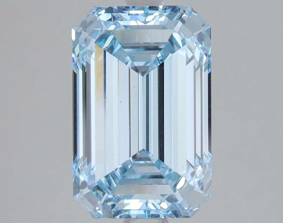 Lab-Grown Emerald Diamond - 2.6 Carats, Fancy Intense Blue Color, VVS2 Clarity - Certified by IGI - Report Number: LG683556062