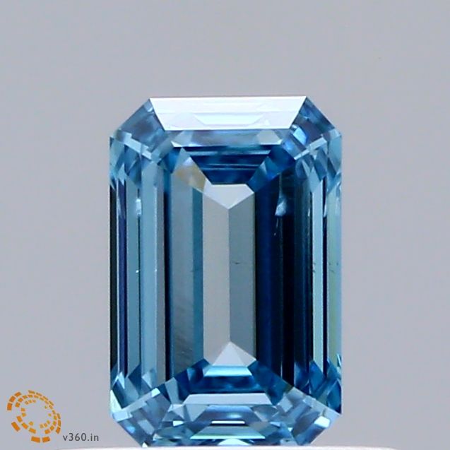 Lab-Grown Emerald Diamond - 0.63 Carats, Fancy Vivid Blue Color, VS2 Clarity - Certified by IGI - Report Number: LG660468639