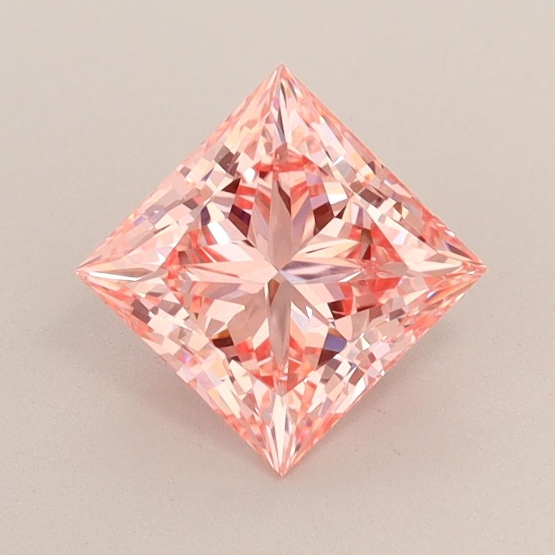 Lab-Grown Princess Diamond - 1.27 Carats, Fancy Intense Pink Color, VS2 Clarity - Certified by IGI - Report Number: LG557221884