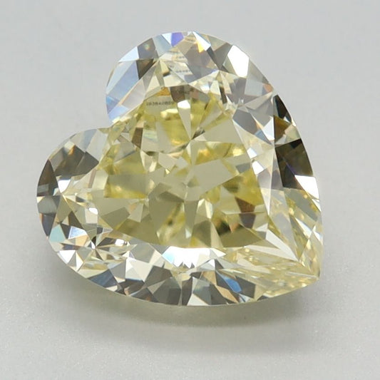 Lab-Grown Heart Diamond - 2.46 Carats, Fancy Intense Yellow Color, VS1 Clarity - Certified by IGI - Report Number: LG638408594