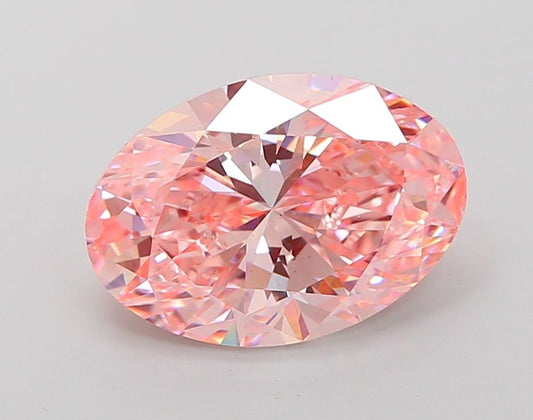 Lab-Grown Oval Diamond - 4.01 Carats, Fancy Vivid Pink Color, VS1 Clarity - Certified by IGI - Report Number: LG667451545