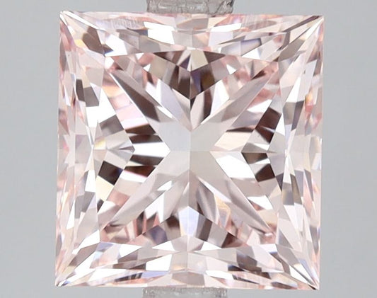 Lab-Grown Princess Diamond - 3.01 Carats, Fancy Intense Pink Color, VVS2 Clarity - Certified by IGI - Report Number: 629471236