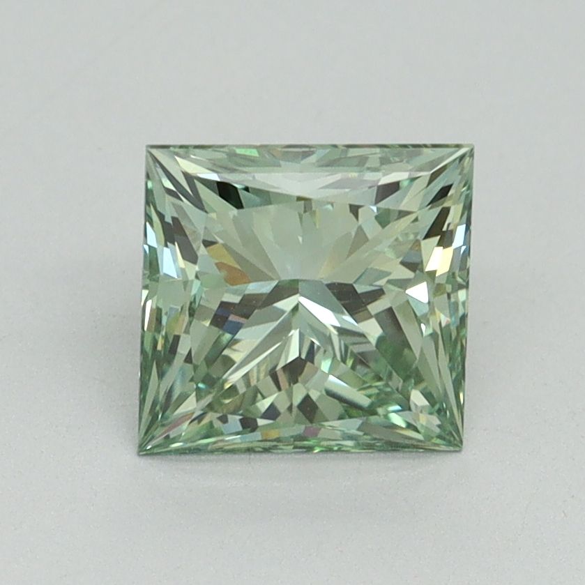 Lab-Grown Princess Diamond - 1.54 Carats, Fancy Vivid Green Color, VVS2 Clarity - Certified by IGI - Report Number: LG644444284