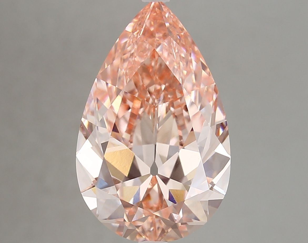 Lab-Grown Pear Diamond - 6.06 Carats, Fancy Vivid Pink Color, VS1 Clarity - Certified by IGI - Report Number: LG689536011