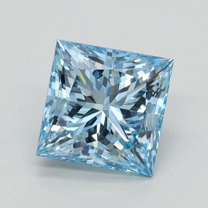 Lab-Grown Princess Diamond - 0.81 Carats, Fancy Vivid Blue Color, VVS2 Clarity - Certified by IGI - Report Number: LG626424789