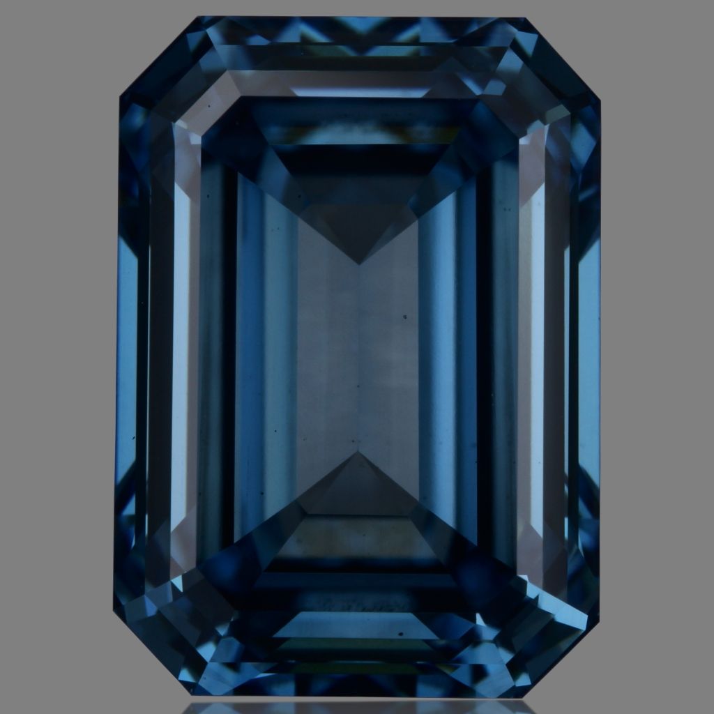 Lab-Grown Emerald Diamond - 3.52 Carats, Fancy Vivid Blue Color, VS1 Clarity - Certified by IGI - Report Number: LG649438740