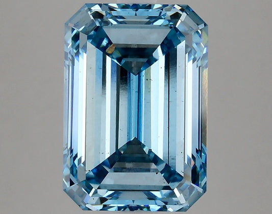 Lab-Grown Emerald Diamond - 5.01 Carats, Fancy Vivid Blue Color, VS2 Clarity - Certified by IGI - Report Number: LG633424108