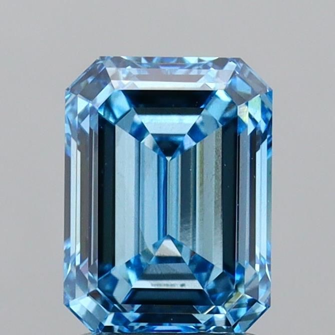 Lab-Grown Emerald Diamond - 2.03 Carats, Fancy Intense Blue Color, VS2 Clarity - Certified by IGI - Report Number: LG616419545