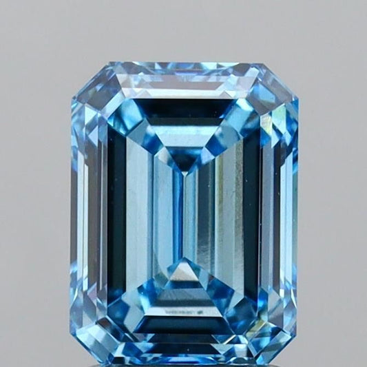 Lab-Grown Emerald Diamond - 2.03 Carats, Fancy Intense Blue Color, VS2 Clarity - Certified by IGI - Report Number: LG616419545