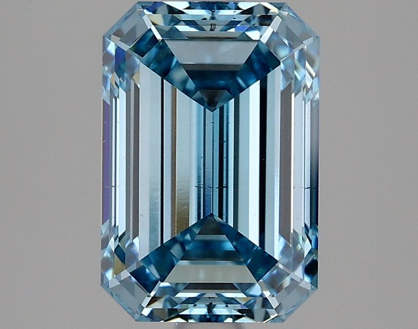 Lab-Grown Emerald Diamond - 2.98 Carats, Fancy Vivid Blue Color, VS2 Clarity - Certified by IGI - Report Number: LG634426709