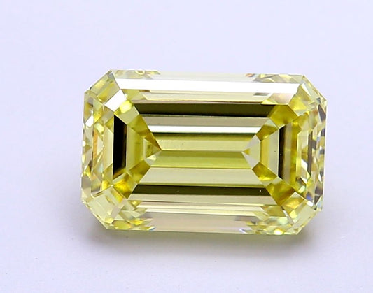 Lab-Grown Emerald Diamond - 3.5 Carats, Fancy Intense Yellow Color, VS1 Clarity - Certified by IGI - Report Number: LG671412884