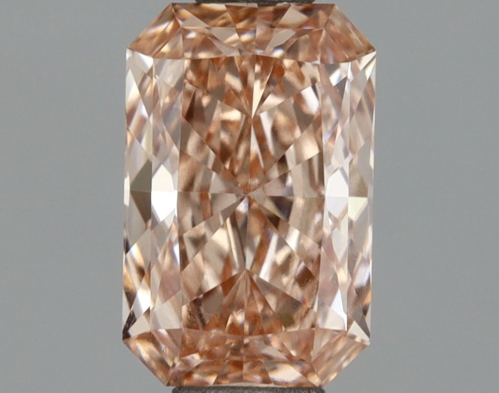 Lab-Grown Radiant Diamond - 1.04 Carats, Fancy Intense Brownish Pink Color, VS2 Clarity - Certified by IGI - Report Number: LG690513470