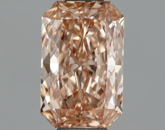 Lab-Grown Radiant Diamond - 1.04 Carats, Fancy Intense Brownish Pink Color, VS2 Clarity - Certified by IGI - Report Number: LG690513470
