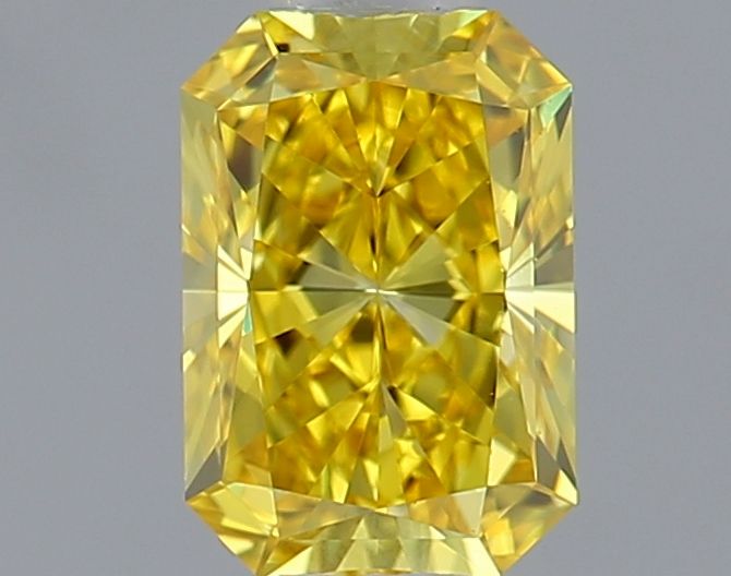 Lab-Grown Radiant Diamond - 0.52 Carats, Fancy Vivid Yellow Color, VVS1 Clarity - Certified by IGI - Report Number: LG635464338