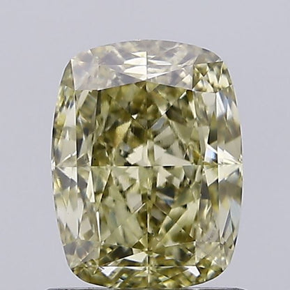Lab-Grown Cushion Diamond - 1.28 Carats, Fancy Gray Yellow Color, VS1 Clarity - Certified by IGI - Report Number: LG636496604