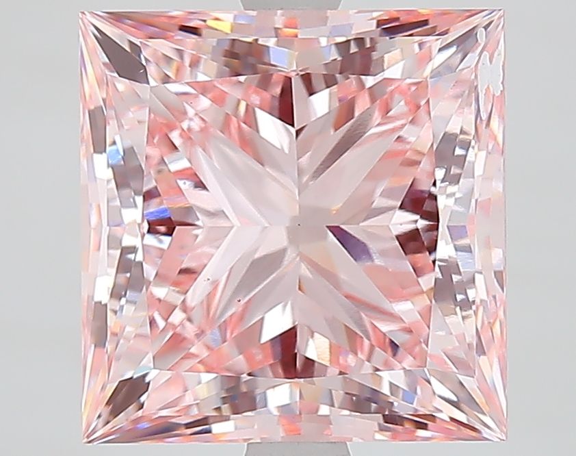 Lab-Grown Princess Diamond - 5.03 Carats, Fancy Intense Pink Color, VS1 Clarity - Certified by IGI - Report Number: LG633489399
