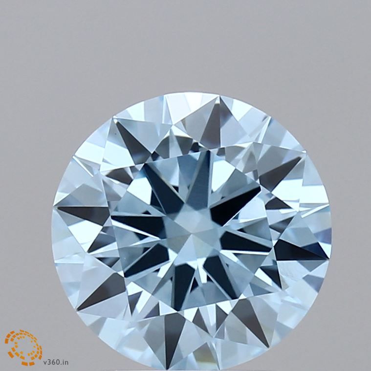 Lab-Grown Round Diamond - 2.52 Carats, Fancy Vivid Blue Color, VVS2 Clarity - Certified by IGI - Report Number: LG588342428