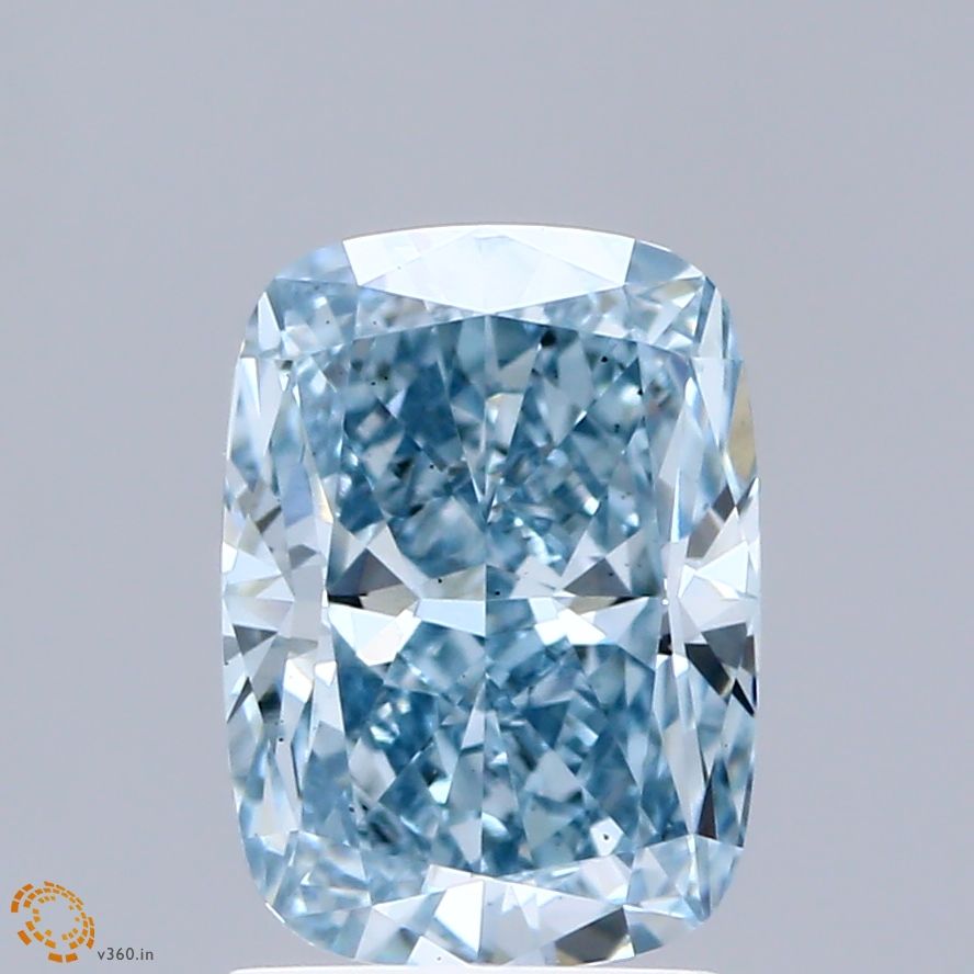 Lab-Grown Cushion Diamond - 1.54 Carats, Fancy Vivid Blue Color, VS1 Clarity - Certified by IGI - Report Number: LG670481991