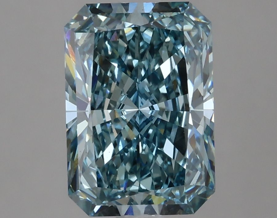 Lab-Grown Radiant Diamond - 3.07 Carats, Fancy Vivid Blue Color, VS1 Clarity - Certified by IGI - Report Number: LG632455052
