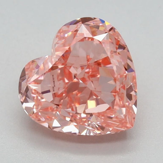 Lab-Grown Heart Diamond - 1.58 Carats, Fancy Vivid Pink Color, VVS2 Clarity - Certified by IGI - Report Number: LG680587079