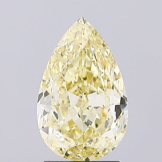 Lab-Grown Pear Diamond - 2.56 Carats, Fancy Intense Yellow Color, VS1 Clarity - Certified by IGI - Report Number: LG659437822