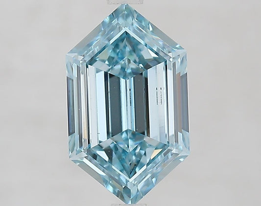 Hexagonal 2.53ct Fancy Intense Greenish Blue VS1 - Cut • IGI • LG791618885