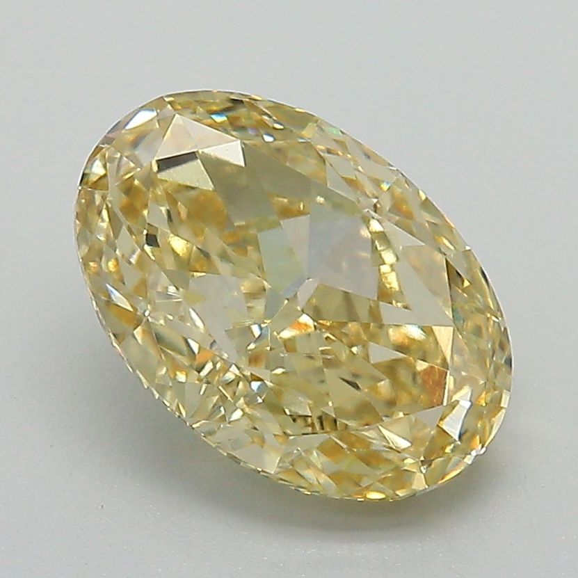 Lab-Grown Oval Diamond - 2.51 Carats, Fancy Intense Yellow Color, VVS2 Clarity - Certified by IGI - Report Number: LG671493181