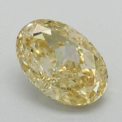 Lab-Grown Oval Diamond - 2.51 Carats, Fancy Intense Yellow Color, VVS2 Clarity - Certified by IGI - Report Number: LG671493181