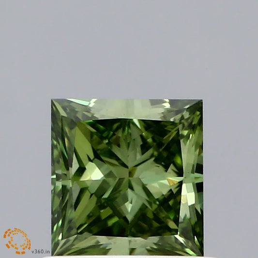 Lab-Grown Round Diamond - 0.36 Carats, Fancy Vivid Blue Color, VS1 Clarity - Certified by IGI - Report Number: LG658493818