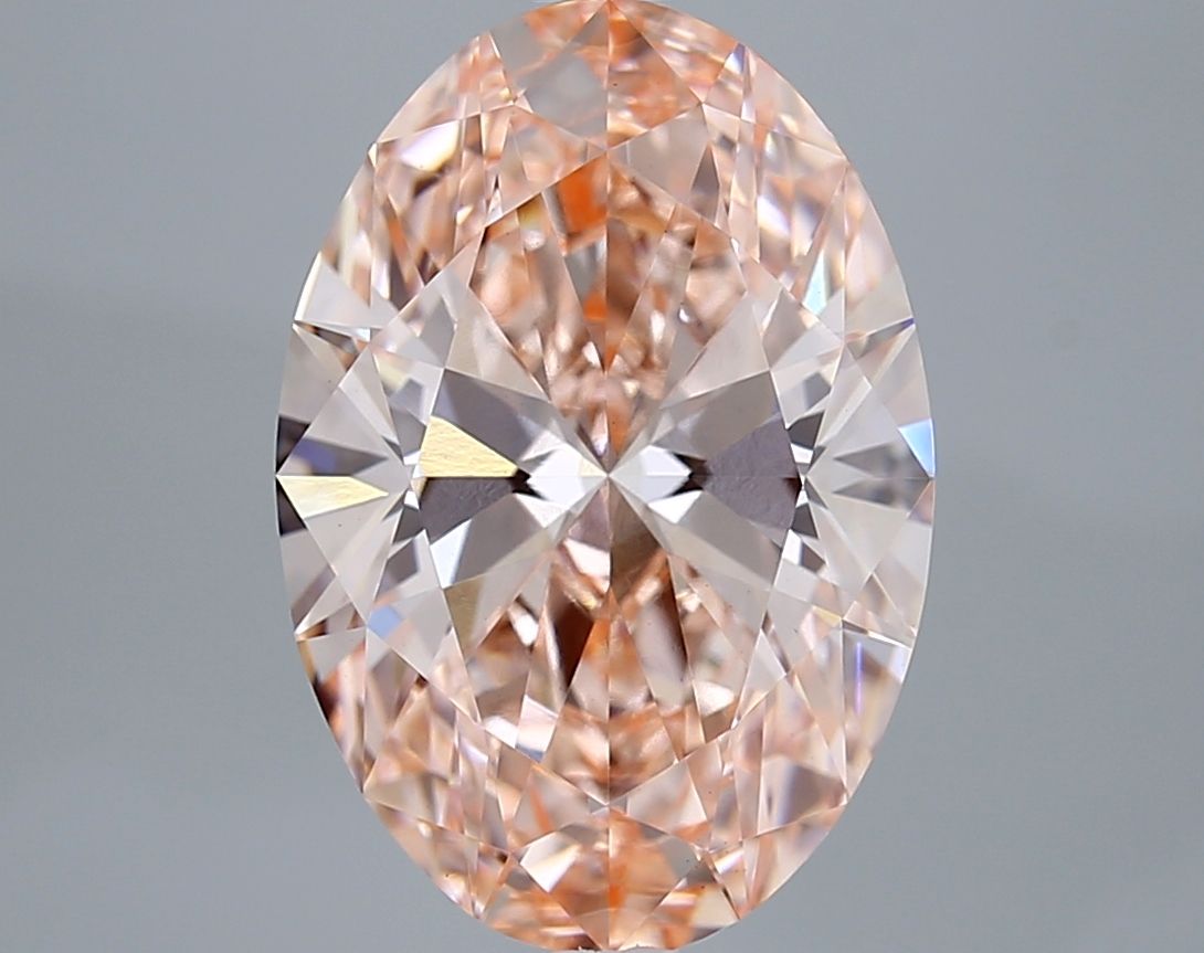 Lab-Grown Oval Diamond - 5.04 Carats, Fancy Vivid Pink Color, VS1 Clarity - Certified by IGI - Report Number: LG668431768